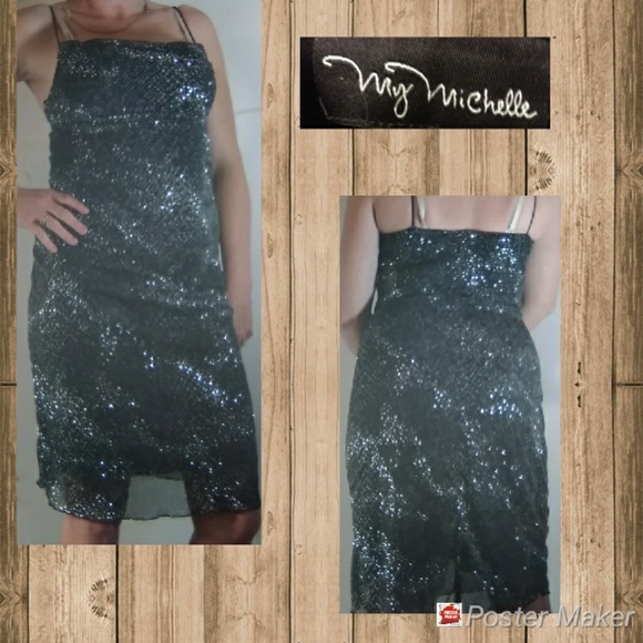 My Michelle Dresses & Skirts - 🔴NWOT My Michelle Blk &Gray Sparkly Midi Sundress